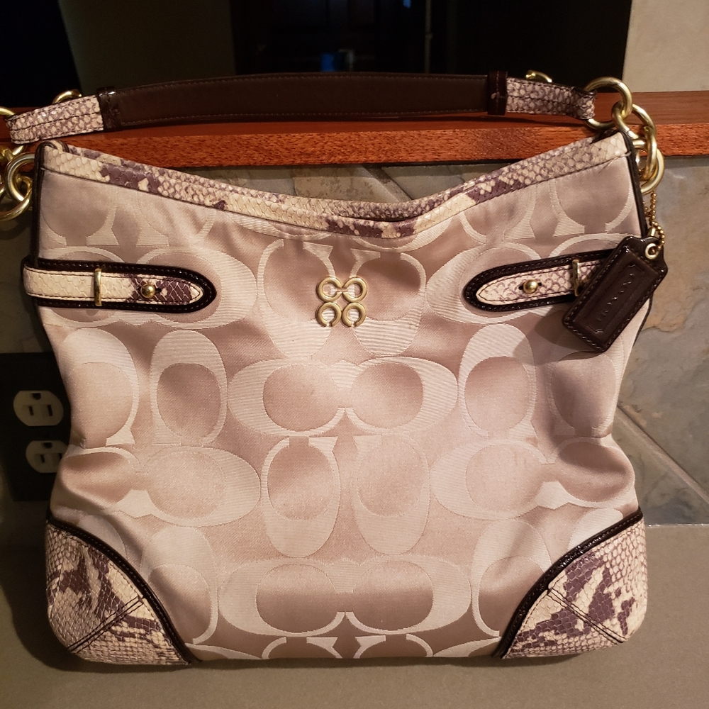 Coach Colette Signature Sateen Hobo Bag